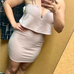 Blue Blush Strapless Blush Dress